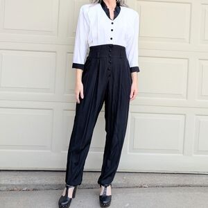 1980's 1990's vintage PANTS JUMPSUIT high waist M